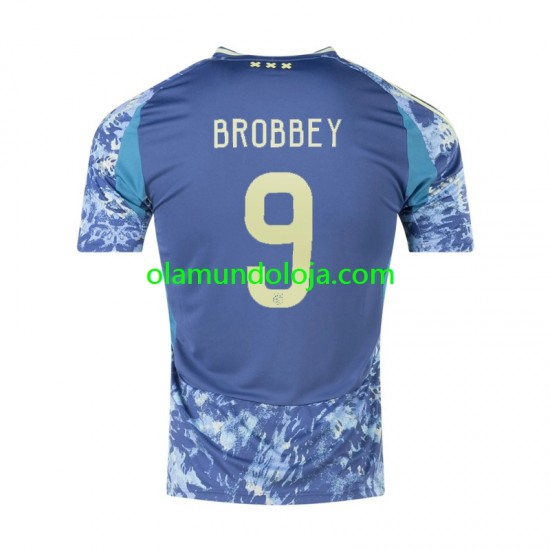 Camisola AFC Ajax Brian Brobbey 9 Homem Equipamento Segundo 2024-2025 Manga Curta